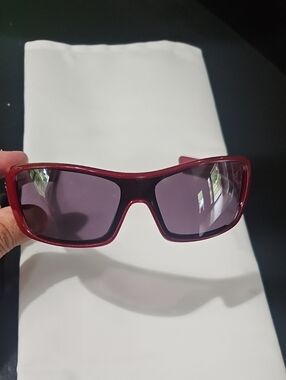 Oakley Red Frame Black Lenses Sunglasses